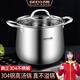 吉度（jidu） 吉度高湯鍋304不銹鋼家用加厚煲湯熬粥蒸煮燉鍋燃氣爐電磁爐煮鍋 加厚304鋼高湯鍋 28cm 12L