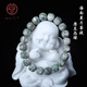 今夕海南星月菩提子手串原生態(tài)綠青花瓷石玉料佛珠念珠文玩手鏈男女