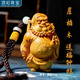 頂妃（DING FEI）文玩崖柏黃楊木鐘馗手把件可愛(ài)Q版實(shí)木雕刻創(chuàng  )意文玩小鐘馗擺件 崖柏鐘馗帶手把件繩子【約7cm】  B00-306 約7-8cm