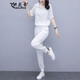 妍莉芬 衛衣女裝運動(dòng)套裝女2024年新款夏季韓版休閑衣服運動(dòng)服兩件套 白色 M