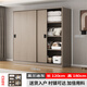 馨恒坊【包安裝】衣柜家用臥室出租房屋用小戶型推拉門簡易儲物兩門柜子 莫灰色 長120cm高180cm