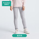 全棉時(shí)代2023秋女童針織打底褲羅紋提花簡(jiǎn)約兒童修身褲子女 麥灰色 120