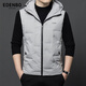 愛(ài)登堡Edenbo連帽羽絨馬甲男士冬季保暖坎肩背心外套灰色175/92A(XL)