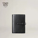 Time box 荔枝紋頭層牛皮活頁(yè)手冊中號筆記本小號商務(wù)辦公會(huì )議記事本收納經(jīng)理夾可定制 A6小號-黑色