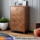 言木智（YANMUZHI）美式五斗柜實(shí)木環(huán)保臥室大容量抽屜儲物柜客廳靠墻收納柜整裝 實(shí)木五斗柜WD101-5