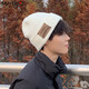 慕衣賓士帽子男冬季保暖白色毛線(xiàn)帽男士針織帽男大頭冷帽男生潮牌線(xiàn)帽棉帽