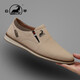 公羊男鞋秋季新款頭層牛皮男士商務(wù)休閑皮鞋子一腳蹬軟底板鞋駕車(chē)鞋 FES62066沙色（頭層牛皮） 38