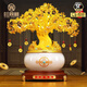 旺鼎檀水晶發(fā)財(cái)樹(shù)擺件乾坤八卦聚寶盆聚財(cái)客廳酒柜裝飾品喬遷開(kāi)業(yè)禮品 發(fā)財(cái)樹(shù)(琉璃盆)小號(hào)+底座