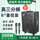 歐美聲 戶外音響k歌專用三分頻大功率專業(yè)唱歌直播廣場舞演出高品質(zhì)大音量移動拉桿藍(lán)牙便攜音箱設(shè)備 8英寸518拉桿 300W 2*無線U段金屬話筒+大禮包