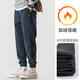 我的速度（WOOD SOON）【原創(chuàng  )】衛褲男春季潮牌冬季束腳褲運動(dòng)褲秋冬加絨休閑褲男士褲子 藏藍【加絨款】 L
