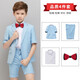 童悠品男童禮服夏馬甲套裝六一兒童節(jié)走秀演出服中大童花童禮服男小西裝 藍(lán)色4件套:上衣+褲子+襯衫+領(lǐng)結(jié) 140碼 身高135-140cm 重57-61斤