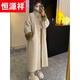 恒源祥新款加厚仿皮草環(huán)保外套大衣秋冬女長(cháng)款機車(chē)羊羔毛麂皮絨皮毛一體 米白色 S 80-120斤