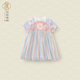 漢宮優(yōu)品女童連衣裙夏季短袖漢服新中式國風嬰兒周歲女寶寶公主裙 紫色 100