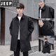 JEEP SPIRIT外套2023年新款男感男士風(fēng)衣中長(cháng)款秋季休閑潮流男裝寬松大碼 2163黑色[現貨](méi) L 【體重130-150】