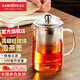 金灶（KAMJOVE） 耐熱玻璃飄逸杯 茶水分離功夫泡花茶杯 家用不銹鋼內膽過(guò)濾茶具 【A-03單獨泡茶壺】500毫升
