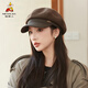 稻草人貝雷帽子女2026新款時(shí)尚百搭韓版畫(huà)家帽簡(jiǎn)約八角帽顯臉小四季通用 咖色 均碼