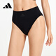 ADIDASAdidas阿迪達斯女士無縫內(nèi)褲時尚高腰收腹性感比基尼無痕三角內(nèi)褲 黑色 1條 L