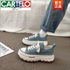 卡帝樂(lè )鱷魚(yú)（CARTELO）厚底帆布鞋女春秋季2026新款百搭小眾小白鞋運動(dòng)休閑松糕網(wǎng)紅板鞋 牛仔蘭 38