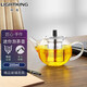 明尊（LIGHTKING）手工耐熱玻璃迷你泡茶壺一人喝飄逸杯過濾茶壺辦公室家用單人茶壺 S-032A（200ml）