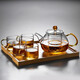 美斯尼 玻璃茶壺泡茶壺加厚帶過(guò)濾內膽茶具套裝泡茶器辦公家用玻璃茶壺 圓珠壺一壺四杯+茶盤(pán)