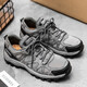 奇策運(yùn)動(dòng)休閑鞋真皮戶外登山鞋男2021新品男鞋徒步鞋網(wǎng)面防滑耐磨跑步鞋輕便透氣旅游鞋潮 灰色 38