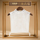 路施南白色假領(lǐng)子秋冬內搭女款高端蕾絲花邊立領(lǐng)百搭配毛衣假衣領(lǐng)新款 米白 L1953 L