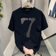 倉(cāng)石一樹(shù) KAZUKI KURAISHI潮牌輕奢重磅短袖T恤男寬松青少年2025年夏季新款ins美式街頭上衣 黑色 L