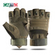 卡帝樂(lè )鱷魚(yú)戰術(shù)手套男戶(hù)外運動(dòng)騎行半指手套耐磨防滑軍迷摩托車(chē)訓練防護攀登 ST36軍綠色 M