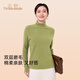 三針2024新款棉柔打底衫女秋冬內搭磨毛加厚修身半高領(lǐng)女士保暖上衣 蘋(píng)果綠 L