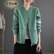 子牧棉麻秋裝 女韓版百搭短外套寬松顯瘦拉鏈開(kāi)衫衛衣休閑棒球服3723 綠色 M(建議105斤以?xún)?