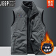 JEEP SPIRIT秋冬雙面穿馬甲男運(yùn)動(dòng)抓絨背心搖粒絨坎肩加絨馬夾無袖馬甲外套男 灰色 3XL 3XL(適合165-180斤)