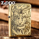 ZIPPOZiPPO zippo 煤油打火機(jī)防風(fēng)黃銅加厚五面精雕男士禮品 盔甲虎虎生威
