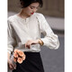 德瑪納【清冷韓風(fēng)】秋輕呼吸云朵棉條紋襯衫舒適遮肉好搭襯衣女裝上衣