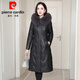 皮爾卡丹真皮羽絨服女中長(cháng)款過(guò)膝2025冬新款狐貍毛領(lǐng)連帽綿羊皮衣皮草外套 黑色 4XL 145-155斤