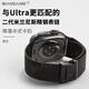 表帶哥適用蘋(píng)果手表表帶s10表帶高定款夏季透氣S11/S9/S8/S7腕帶iwatch ultra2/3/1降落傘扣45/46/49MM黑