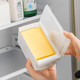 庭揚黃油保鮮盒密封儲存帶蓋冰箱收納盒切塊器冰箱奶酪芝士切割儲存盒 大號 可放500g黃油