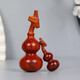 木果果木 紅木工藝品 南美紅酸枝（學名：微凹黃檀）易包漿龍頭葫蘆手把件 隨手盤玩文玩 手捻把玩件飾品 中號龍頭葫蘆