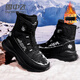 雪中飛 SNOW FLYING[]雪地靴男女情侶冬季保暖加絨加厚防水皮毛一體東北抗寒棉鞋 炫酷黑官方現貨秒發(fā) 45 建議拍大一碼
