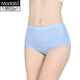 莫代爾女士?jì)妊澟哐崭固嵬螣o(wú)痕純棉襠抗菌透氣寬松女式三角短褲頭衩 天藍色 1條 L