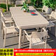 藤朝家具（Teng chao jia ju）戶外桌椅奶茶店簡約露臺鋁合金庭院露天外擺室外休閑長桌餐桌 6+150cm伸縮鋁合金長桌【展開2M】