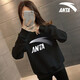 安踏衛衣女2022秋季新款透氣輕便圓領(lǐng)針織套頭衫男女同款長(cháng)袖t恤外套上衣潮韓版寬松大碼百搭休閑運動(dòng)裝 -3基礎黑/純凈白（男女同款） L 175
