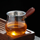 玉蘭香耐高溫加厚玻璃公道杯實(shí)木側把過(guò)濾茶海茶具茶杯金銀燒分茶器家用茶道配件 無(wú)花款350ML+過(guò)濾