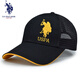 U.S.POLO ASSN.保羅帽子春夏秋硬頂棒球帽男士透氣網(wǎng)眼遮陽(yáng)高爾夫帽女戶外防曬帽 黑色金標(biāo) 可調(diào)節(jié)(54至60cm)