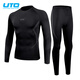 悠途（UTO）悠途 戶(hù)外運動(dòng)功能內衣套裝保暖滑雪速干衣男跑步緊身壓縮衣女 男黑灰色（升級加厚炭芯款） 2XL