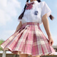 唐努烏（Tang Nu wu）【8件套】少女JK制服百褶格裙襯衫校服正半身學(xué)院風(fēng)短裙子女學(xué)生 樹莓紅茶套裝 XS 【65-75斤】