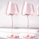 WINTERPALACE粉紅色紅酒杯水晶杯子高腳杯輕奢斜口高顏值葡萄酒杯女士 粉色紅酒杯2支裝