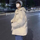 頂峰保羅羽絨棉服男秋冬季寬松加厚保暖大碼冬裝百搭潮牌棉襖學生連帽面包 卡其色 XL 推薦130-150斤
