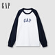 蓋璞Gap男女裝2026春季經(jīng)典款logo撞色插肩袖T恤725630 白色 S (165/88A)亞洲尺碼