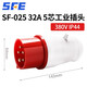 SFE上豐航空插頭插座3芯4芯5芯工業(yè)耦合器公頭母頭對接連接器16A32A SF-025 插頭五芯32A