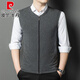 皮爾卡丹（pierre cardin）100%桑蠶絲背心男士?jì)却┵N身保暖真絲棉馬夾手工蠶絲棉襖內膽馬甲 深灰    拉鏈 XL XL(建議130-145斤)